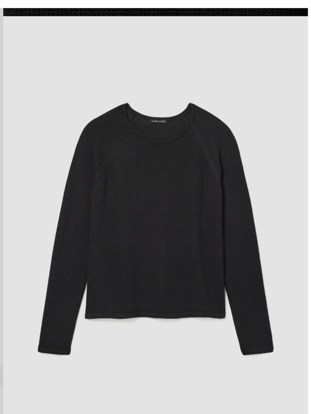Eileen Fisher Peruvian Cotton Boxy Crew Neck Top | Black | Size 2X